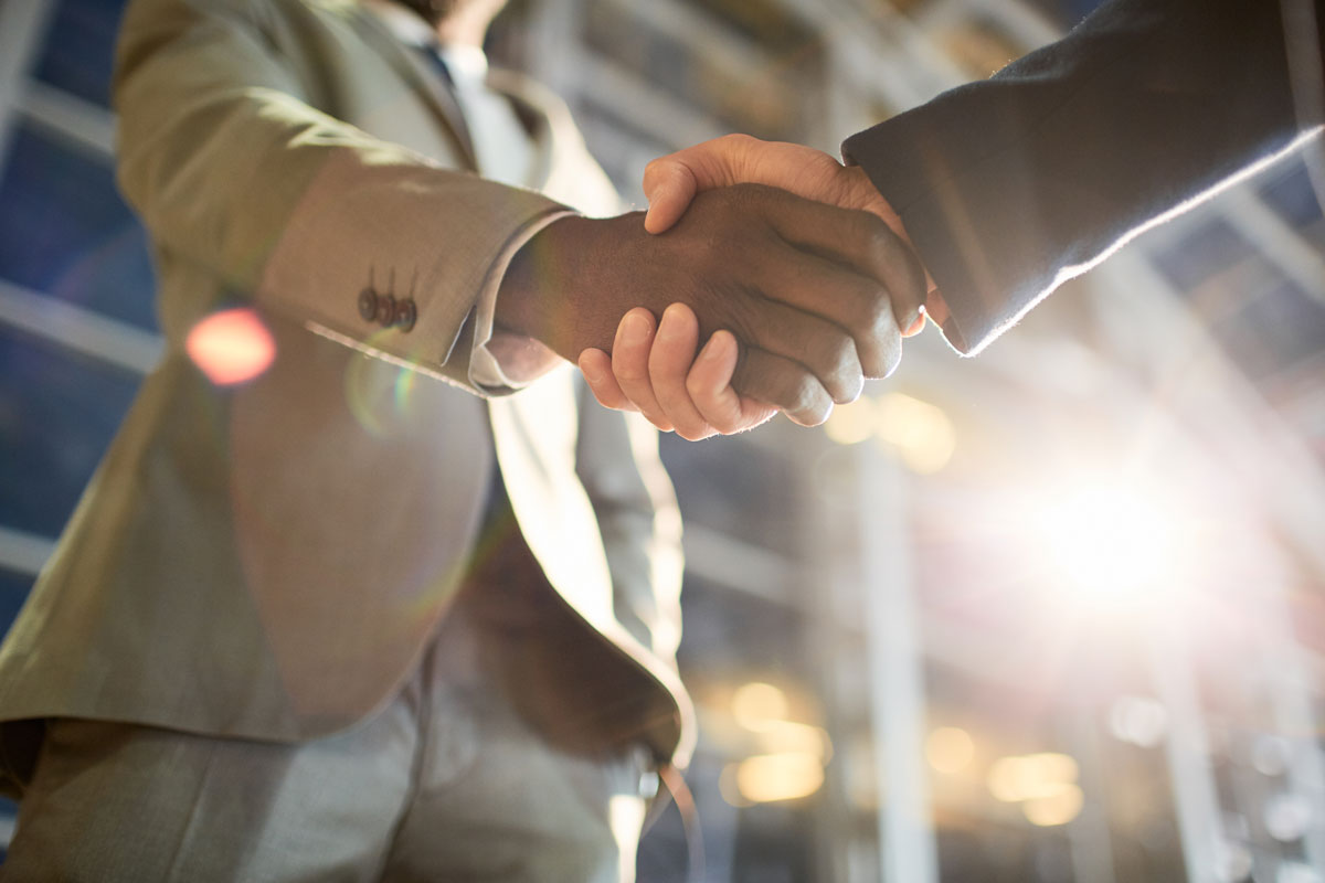 Two men shaking hands