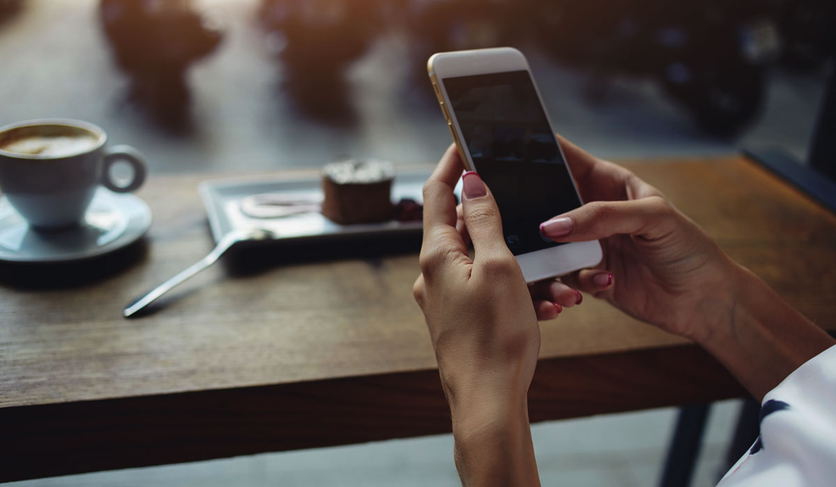 Women looking at her phone